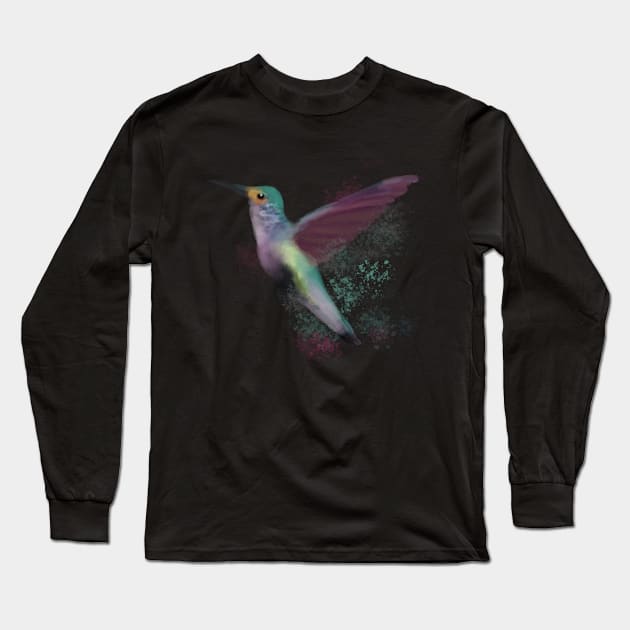 Watercolor hummingbird Long Sleeve T-Shirt by Sam18artworks